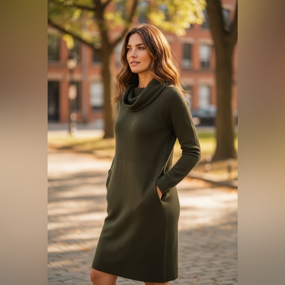 Paul costelloe - Olive Cowl Neck Sweater - XL - cozy chic - lounge